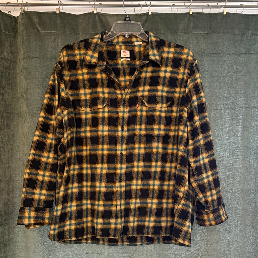 Levi’s Black and Yellow Plaid Flannel Shirt LAST CHANCE!